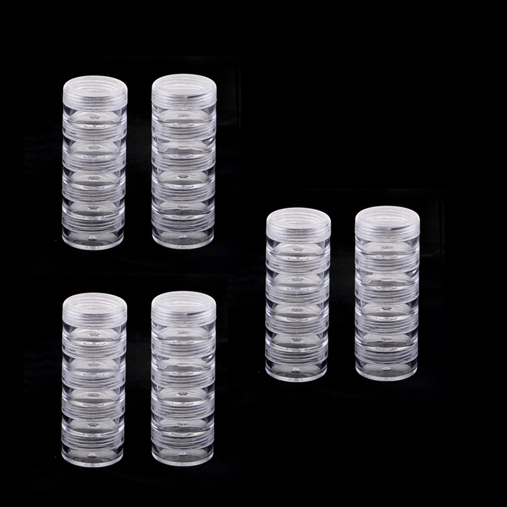 

6 Set 5 Layers Stackable Interlocking Screw Clear Containers Storage Box