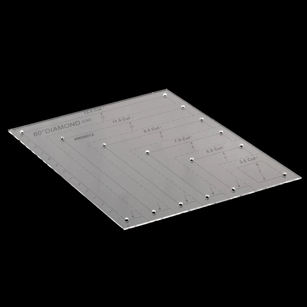13.5 Cut 60 Degree Diamond Rhombus Template Quilting Ruler for DIY Patchwork