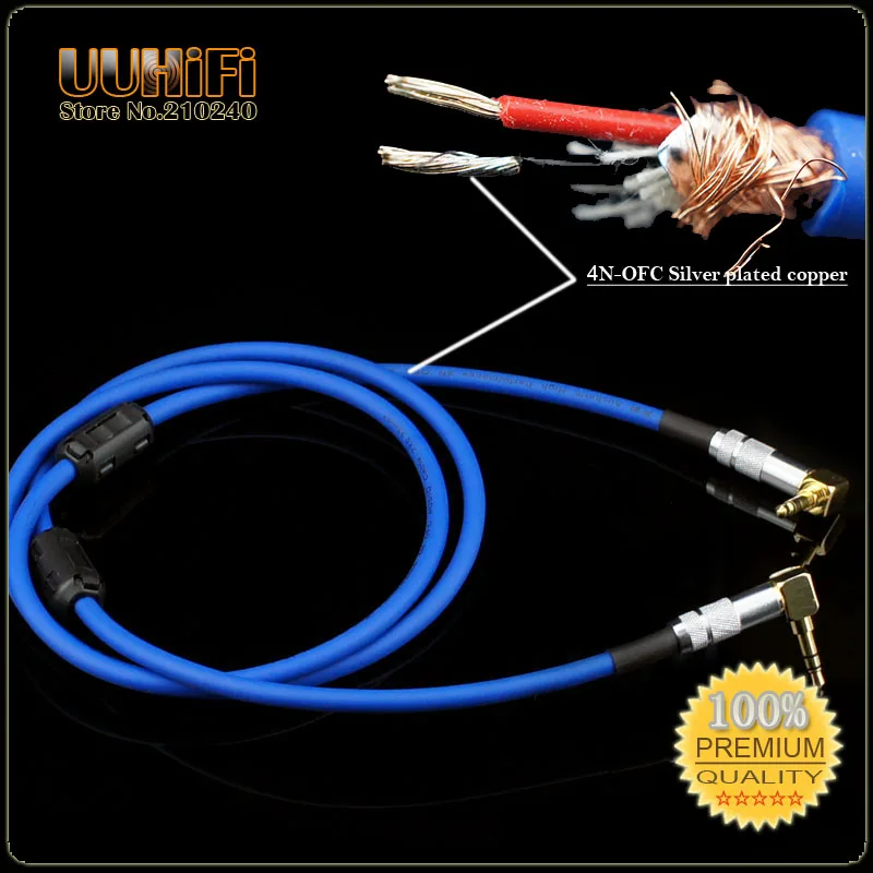 

High Quality 4N OFC Silver-plated copper 3.5mm To 3.5mm Stereo AUX HIFI Audio Cable 0.5M / 1M / 2M / 3M
