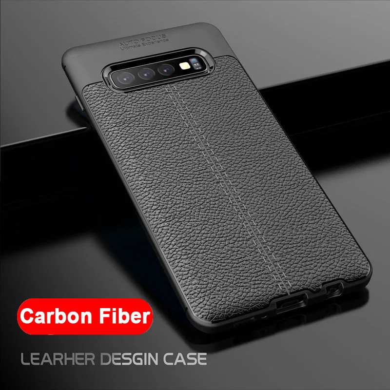 

luxury Soft Silicone Tpu Carbon Fiber Cover Case For Samsung Galaxy S10 Plus S10e S9 Note 9 Armor Shell Bumper coque