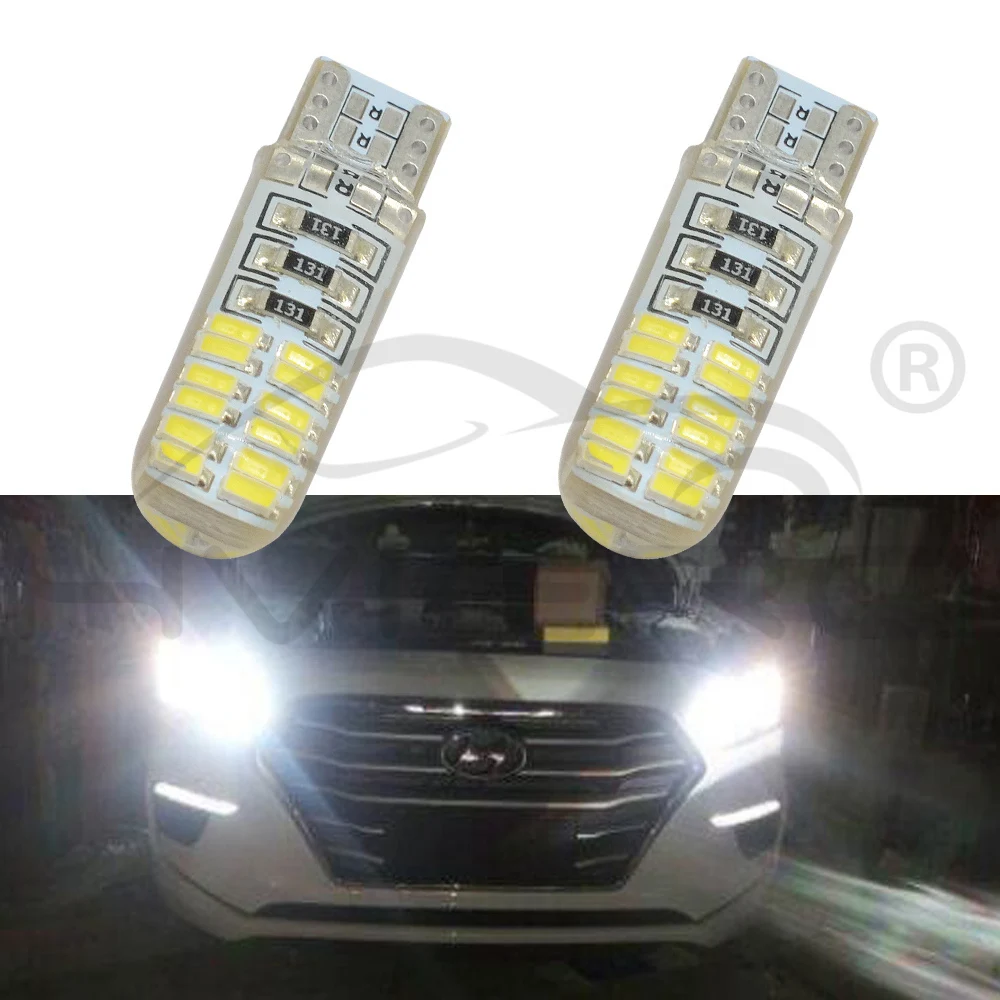 10X 24SMD Авто Стайлинг белый авто светодиодный 194 светильник для чтения габаритный боковой Клин номерной знак задний фонарь сигнальная парковочная лампа