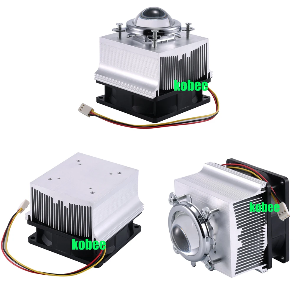 44mm Optical Glass Lens + Reflector Bracket + Aluminum Heatsink Cooling