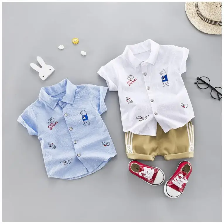 

2019 Summer Baby Clothing Sets Toddler Infant Clothes Suits Cartoon Dog T Shirt Shorts Kids Children Casual Suit