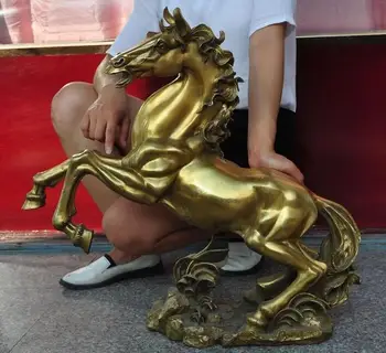 

Huge Chinese Fengshui Brass success Zodiac horse animal Art statue sculpture