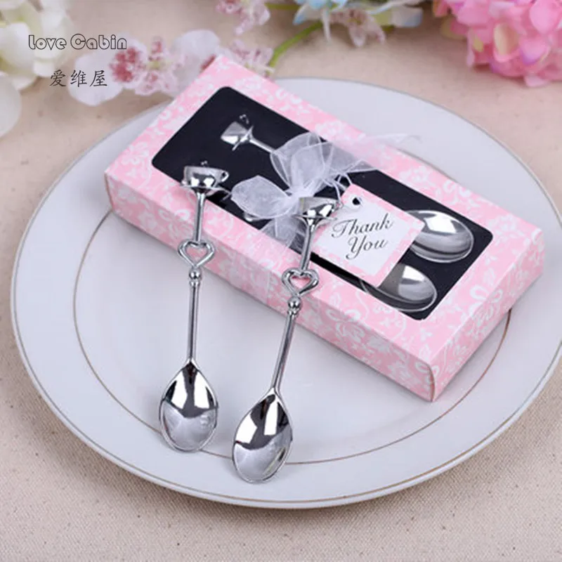 1Set Sweet Love Tea Coffee Stainless Steel Spoon Bridal Wedding Party Favor VQ 