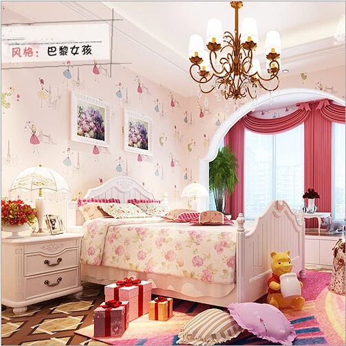 Qz 06 Cartoon Paris Children S Room Wallpaper Princess Bedroom Qz 06 Cartoon Paris Children S Room Wallpaper Princess Bedroom Background Environmental Non