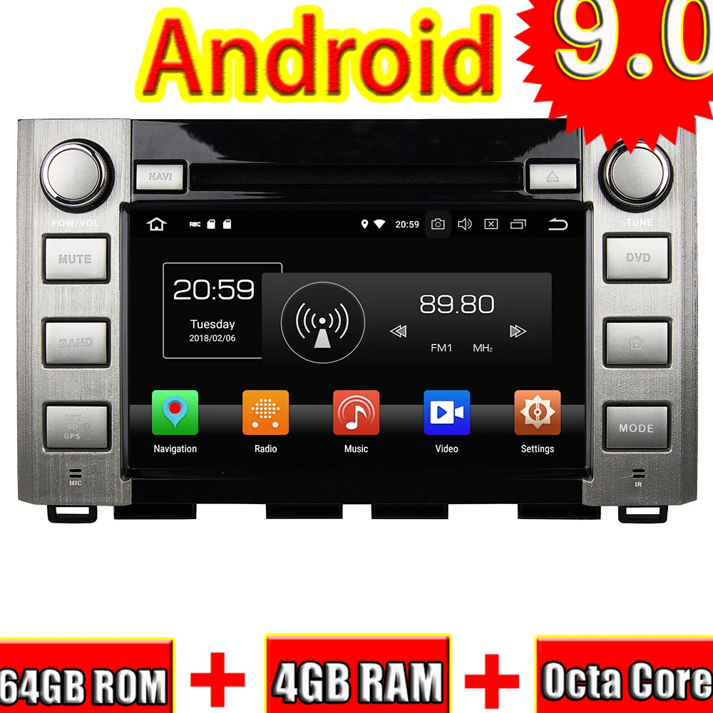 Topnavi 4 ядра Android 8,1 автомобильный DVD мультимедийный плеер для Toyota Sequoia/Tundra 2016-2014 Стерео 2DIN gps навигация в тире