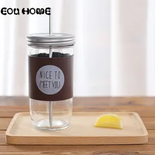 650 мл креативные стеклянные Мультяшные изолированные кофейные кружки Студенческая бутылка с соломинкой поилка бытовые офисные бутылки для сока молока и воды