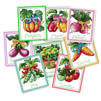 

Everlasting love All kinds of vegetables Chinese cross stitch kits Ecological cotton Fabric DIY christmas decorations for home