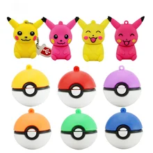 wholesale mini pen drive Pokemon Pikachu gift pen drive 8gb 16gb 32gb 64gb keychain cartoon Pokeball