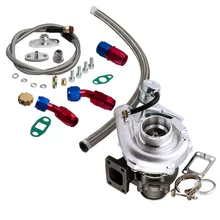 Para híbrido t3 t4 t03 t04 turbo v-band 2.0l-3.5l motor turbocompressor linha de óleo kit para nissan safari patrulha 4.2l td42 td42t1 gu gq