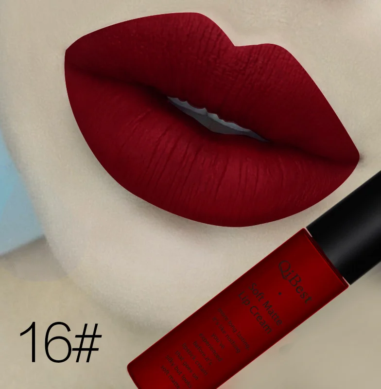 16 Бренд beauty Lips макияж водостойкий блеск для губ матовый блесек для губ помада косметический стойкий пигмент телесного цвета бархатная жидкая губная помада матовая партия - Цвет: 16