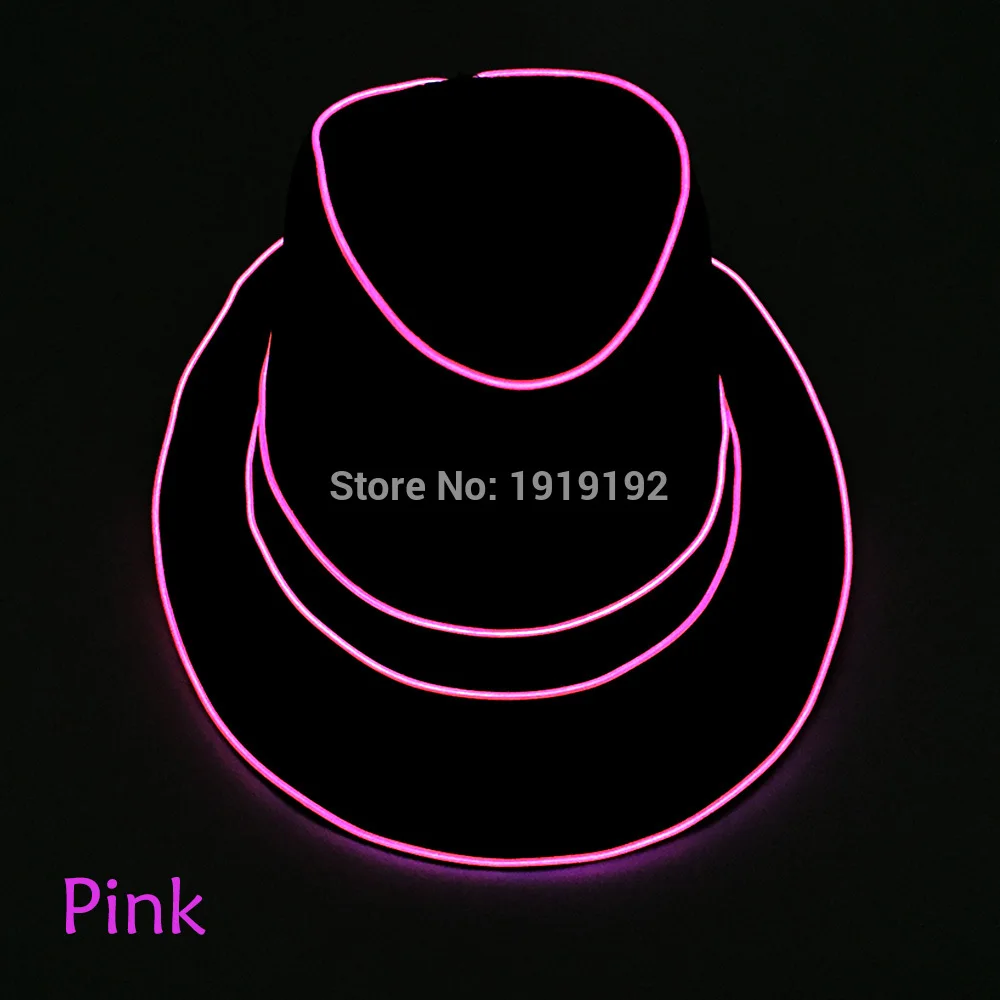 Pink Светящиеся шляпы, 10 цветов, подходящие DC-3V светодиодный шляпы для женщин, EL Wire шляпы джентльменов, хип-хоп мужские Casquettes bboy вечерние шляпы - Цвет: Pink