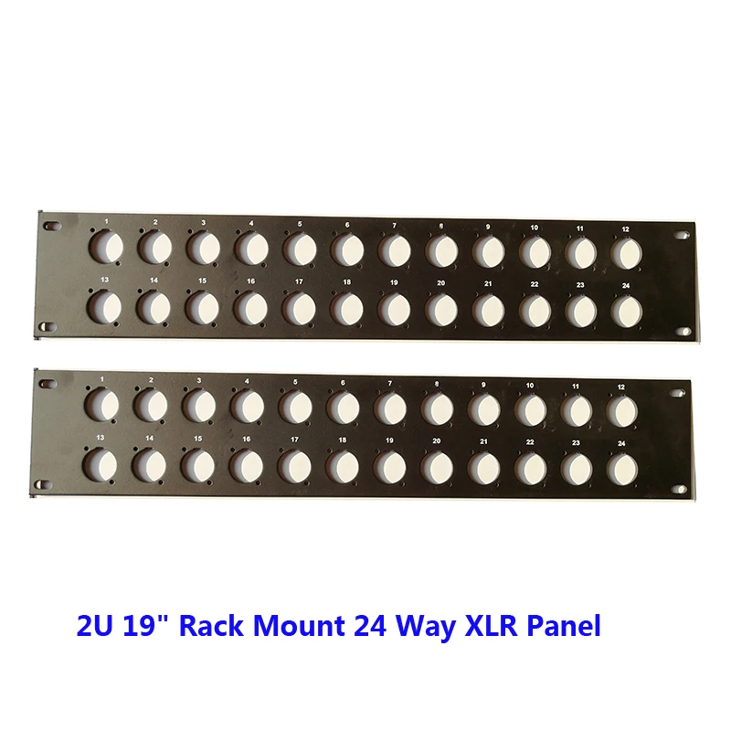 

4Pcs/Lot 24Port/Way/Hole 2U 19" Rack XLR Blank Patch Panel for Mount D-Type Connectors