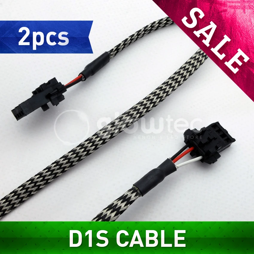 

SALE 2pcs D1S HID Xenon relay cable Anti-static interference D1S D1R D3C HID headlihgt light kit Xenon Converter Wire GLOWTEC