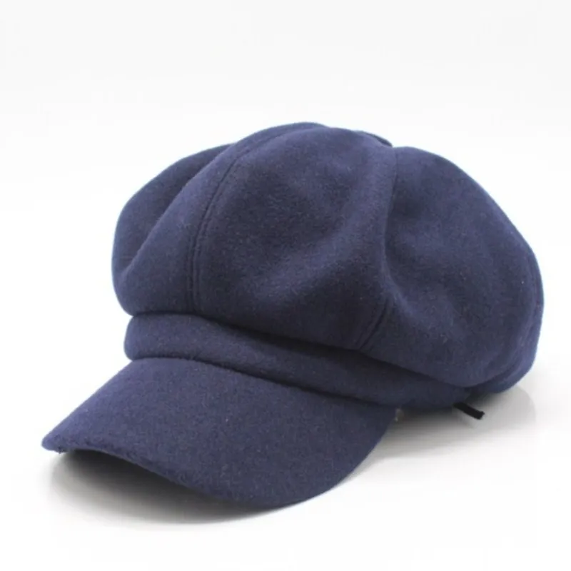 Seioum зима Шапки для Для женщин зимние Кепки шерсть шляпа женский Кнопка Бейсбол Кепки шляпа, солнцезащитный козырек Gorras черный осень boina Bone