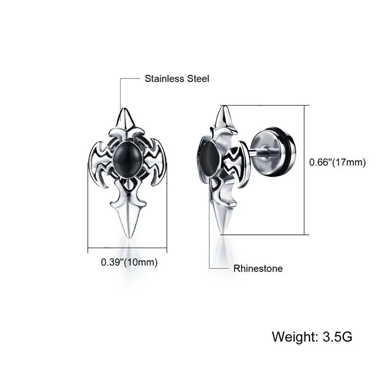 ZORCVENS личности Крест дизайн человека серьги гвоздики мода нержавеющая сталь+ кубический цирконий для мужчин ювелирные изделия