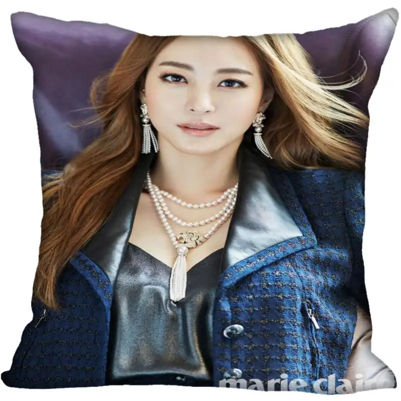 На заказ Kpop Хан е Сеул печатные квадратные шелковые наволочки 40x40 см, 35x35 см одна сторона атласная Наволочка логотип