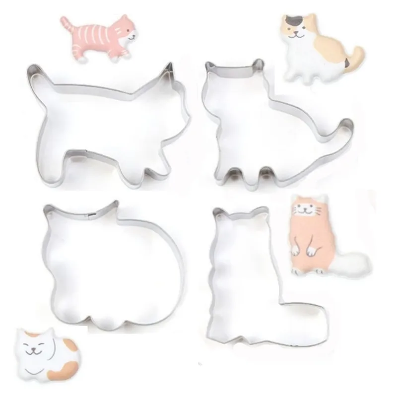 

Cute Cartoon Cat Pattern Cookie Cutter Cake Decorating Fondant Cutters Tool Cookies Stainless Steel Biscoito