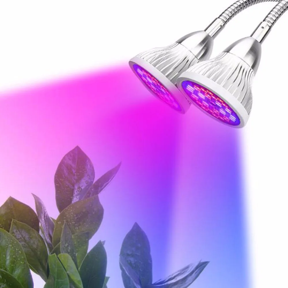 18 Вт завода светать 2 головки светодиодный лампы растет освещения двойной лампы для растений для гидропоники Системы Овощной цветок