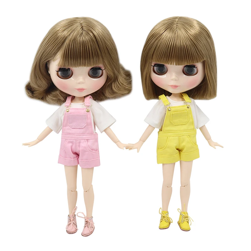 ICY DBS шарнирная кукла Blyth короткие каштановые волосы прямые/волнистые сустав тела