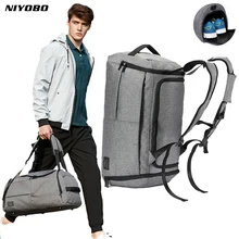 NIYOBO, многофункциональная мужская дорожная сумка, багаж, Мужская вместительная сумка для путешествий, черный, серый Рюкзак, холщовая повседневная спортивная сумка