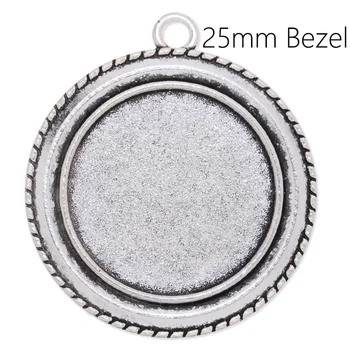 

Antique Silver Round Cameo Cabochon Base Setting Vintage Alloy Pendant Tray 35*39mm Jewelry Blanks 20PCS-C3833