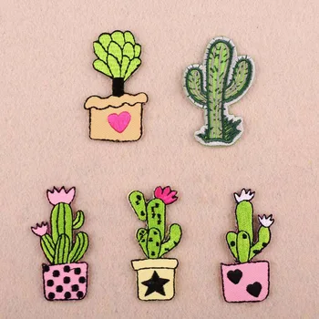 

1Pcs Cactus Embroidery Patch Heat Transfers Iron On Sew On Patches for DIY T-shirt Clothes Stickers Decorative Appliques 47306