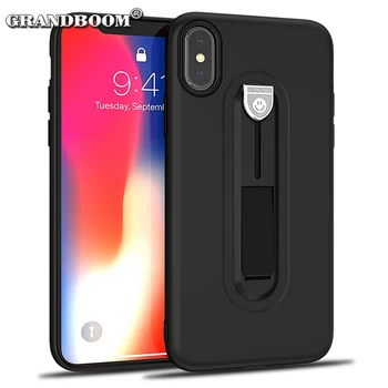 

50pcs Hidden Kickstand TPU Rugged Hybrid Armor Anti-Knock Case For iPhone XS Max XR X 8 7 6 6S Plus Luxury With Stand Back Cover