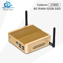 Celeron j1900 mini pc 8 г ram 32 г ssd mini pc windows wi-fi настольного компьютера случае mini pc i5 поддержка 3 г и wi-fi