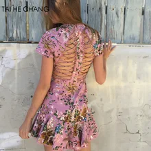 2018 женщин high-end Новые модные элегантные vestidos bodycon Тонкий пляжные для подиума летние пикантные выдалбливают Мини Русалка платье
