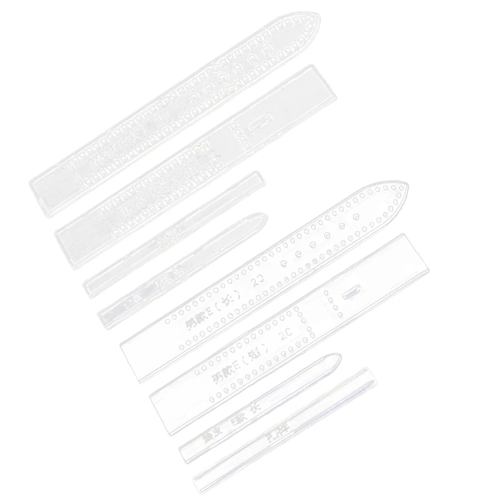 8 Pcs  DIY Watch Band Acrylic Template Leather Pattern Leather Craft Tools Leathercraft Tool