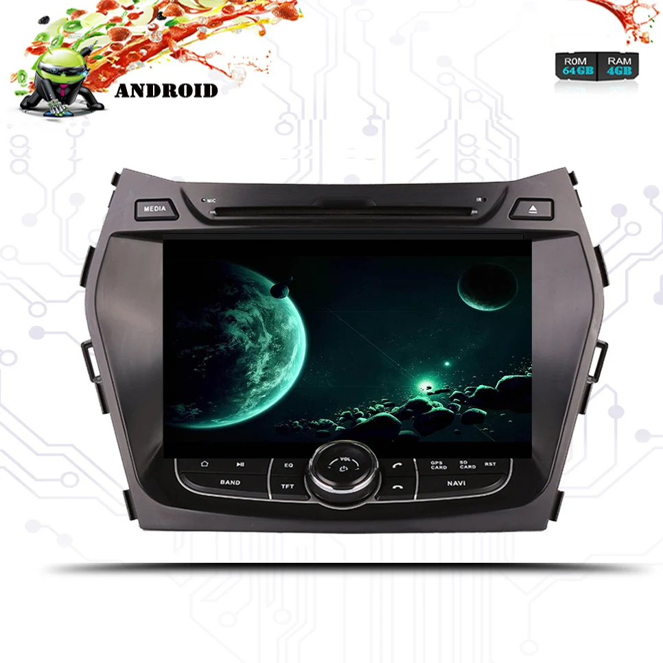 Sale Android 9.0 car CD dvd for Hyundai IX45 Santa fe 2013 2014 2015 2016 2017 2018 car radio stereo navigation Audio video system 3