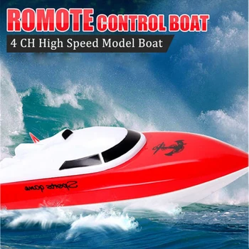 

New Remote Control RC Speedboat High speed 4CH RC Boat Ship Child water play boat toy model kid best gift toy learning toys