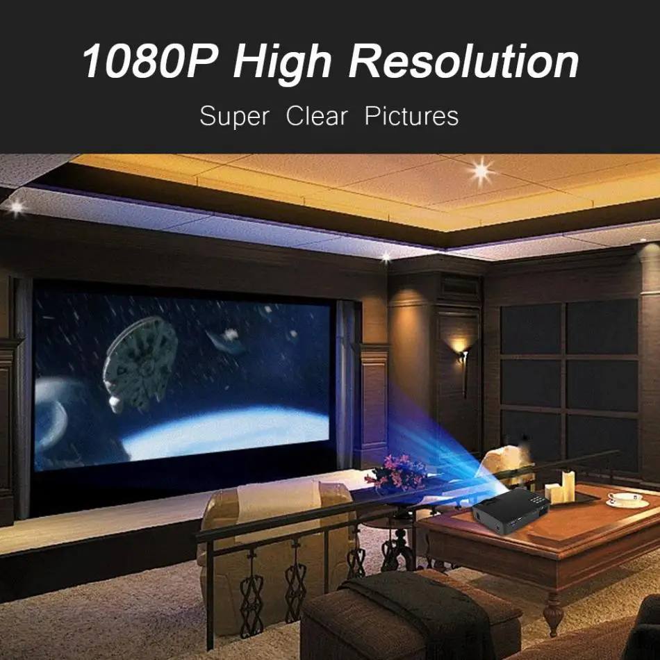 Беспроводной зеркальный проектор с wi-fi 15 оптический Keystone коррекция 1080 P видео проектор