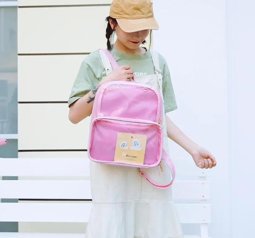 Милые кожаные рюкзаки карамельный цвет прозрачная сумка для женщин сумки на плечо школы подростков обувь для девочек рюкзак для