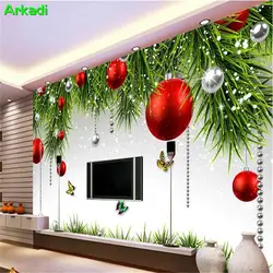 На заказ 3d фото Праздничный Рождественский красочный шар простой ТВ настенная живопись обои гостиная настенная декоративная живопись