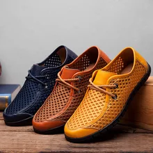 New Arrival Summer Breathable Casual Mesh Shoes Mens Genuine Leather Shoes Brand Fashion Flat Loafers Shoes New Arrival Summer Breathable Casual Mesh Shoes Mens Genuine Leather Shoes Brand Fashion Flat Loafers Shoes