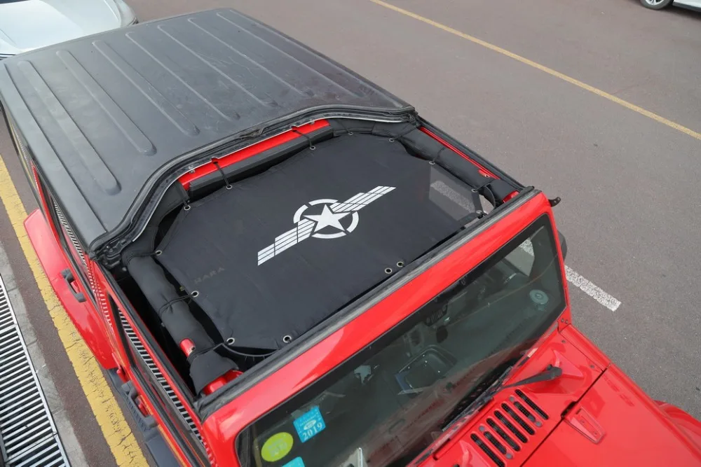 CarCarHome крыше зонт Anti UV лучей доказательство сеточку нейлон снаружи для Jeep Wrangler jk 2/4 двери 2007- 17