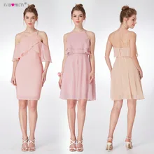 Короткие коктейльные платья Ever Pretty, шифоновые вечерние мини-платья с бретельками на шее, EP04051MV, ТРАПЕЦИЕВИДНОЕ платье без рукавов, vestidos coctel mujer