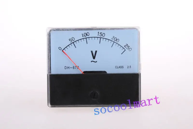 DH 670 Rectangle Analog Voltage Meter Gauge AC 250Vin Voltage Meters