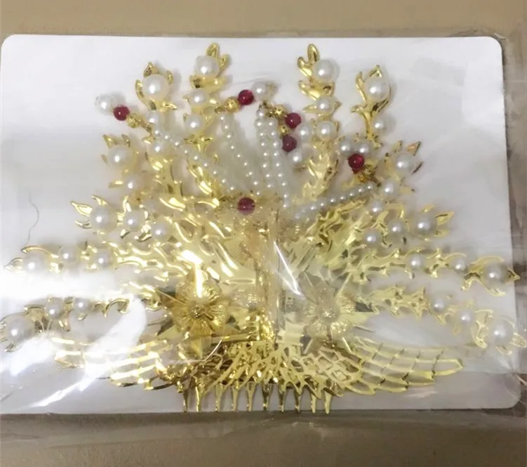 Золотая голова принцессы декоративные аксессуары Королева Аксессуары для волос свадебная корона для волос Коронет Китайская древняя династия Косплей