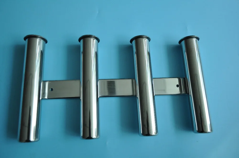 4 Tube Rod Holder Triple Stainless Steel 316 Vertical Multi use Fishing