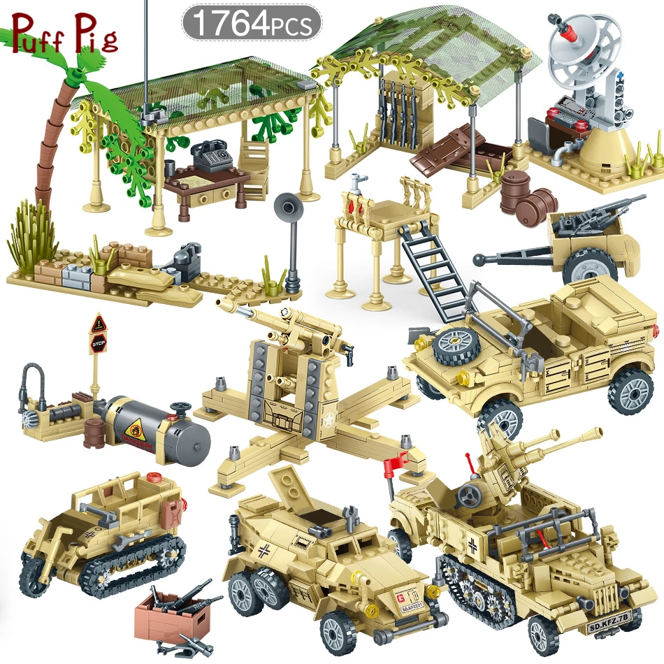 

WW2 World War II Soviet Army Soldiers Figures Weapon Vehicles Military Building Block Set Legoingly City Bricks Toys