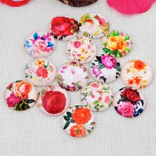 Мозаика Искусство круглый узор стеклянная мозаика Кабошоны с смешанный цветочный, стеклянная мозаика кабошон