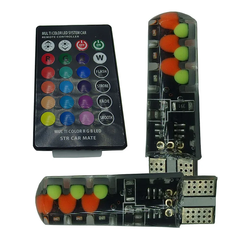 2018 Новый универсальный автомобильный RGB Led W5W T10 COB 12SMD габаритный светильник s