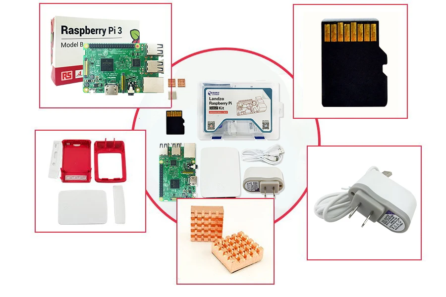 Raspberry pi комплект-raspberry pi 3 плата+ 5 В 2.5A США блок питания+ чехол+ радиатор для raspberry pi 3 Model B wifi и bluetooth