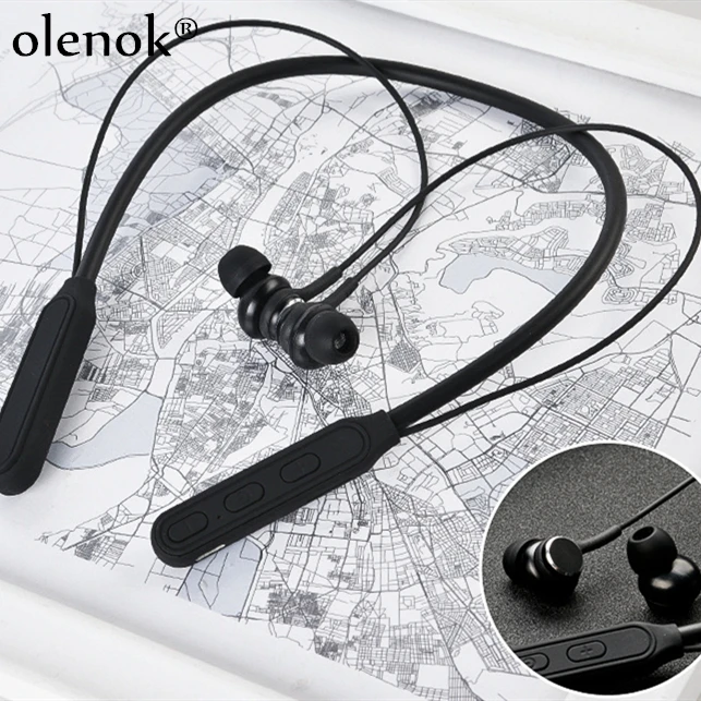 

Newest Wireless Earphones in-ear headset Bluetooth Neckband sport earphone handfree For All Phone with noise cancel