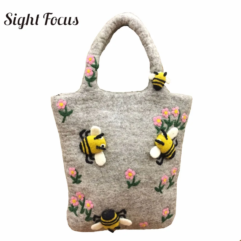 felted wool tote bag