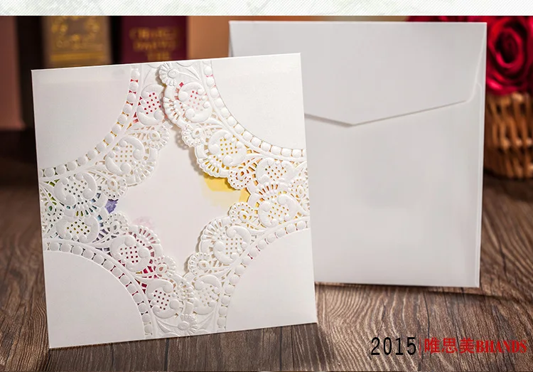 Square Classic Cut Out Белый Цвет Кружева Цветок Свадебные Приглашения Карты|flower gifts for